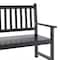 Flash Furniture Adele Patio Acacia Wood Bench, 2-Person Slatted Seat Loveseat for Park, Garden, Yard, Porch, Black LTS-0525-BK-GG - alternate 8